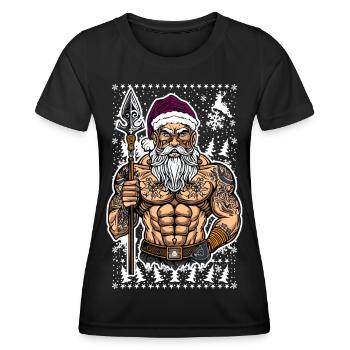 06 Maléfique Père Noël Homme Flocons de neige - T-shirt sport Femme - noir - Devant - AI Model Female 172 light (172cm)