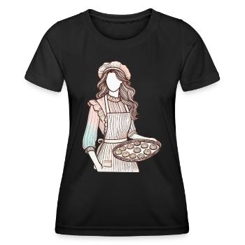 Liebevoller Bäckerin Charm - Frauen Funktions-T-Shirt - Schwarz - Vorne - AI Model Female 172 light (172cm)