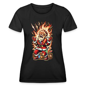 Santa Claus gets electrocuted catastrophe - Women's Functional T-Shirt - black - Front - AI Model Female 172 light (172cm)
