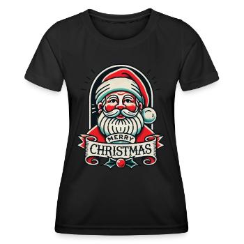 Tattoo Stil Weihnachten Streetwear Aesthetic - Frauen Funktions-T-Shirt - Schwarz - Vorne - AI Model Female 172 light (172cm)