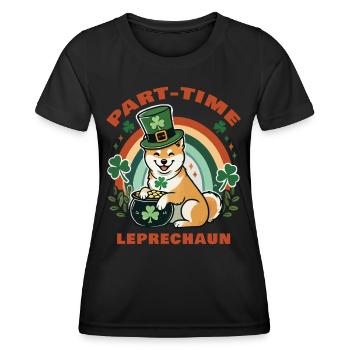 Leprechaun à temps partiel pour la Saint-Patrick - T-shirt sport Femme - noir - Devant - AI Model Female 172 light (172cm)
