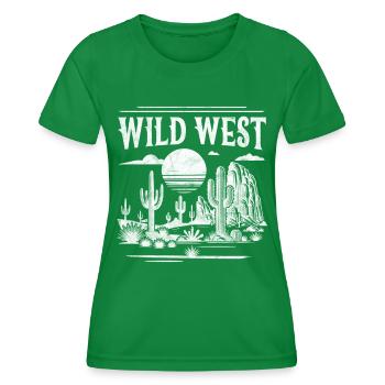Wilder Westen - Frauen Funktions-T-Shirt - Kelly Green - Vorne - AI Model Female 172 dark (172cm)