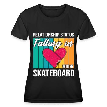 Skateboarder Falling In Love With My Skateboard - Women's Functional T-Shirt - black - Front - AI Model Female 172 light (172cm)
