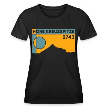 Hohe Kreuzspitze Ski Tour Jaufenpass Randonnée en montagne - T-shirt sport Femme - noir - Devant - AI Model Female 172 light (172cm)