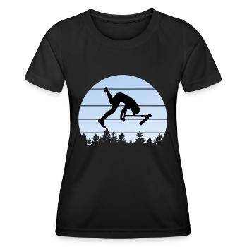 trottinette freestyle - T-shirt sport Femme - noir - Devant - AI Model Female 172 light (172cm)