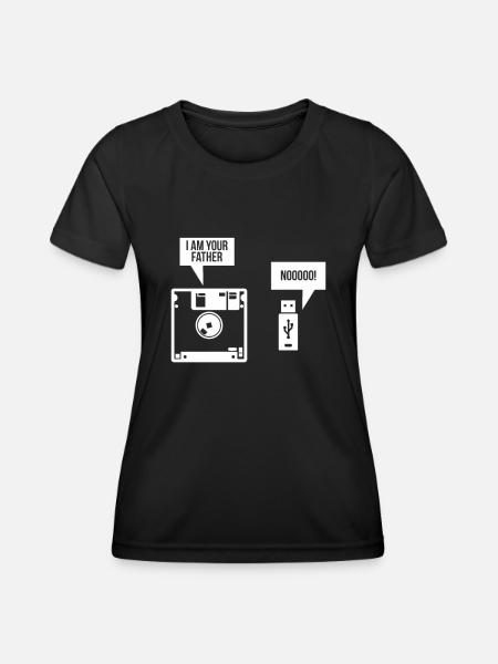USB-Diskette Ich bin dein Vater Computer Nerd - Frauen Funktions-T-Shirt - Schwarz