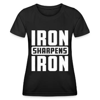 Iron Sharpens Iron Christian Workout Iron - Women's Functional T-Shirt - black - Front - AI Model Female 172 light (172cm)