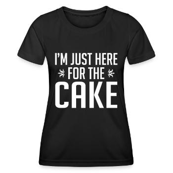 Im Just Here For The Cake - Frauen Funktions-T-Shirt - Schwarz - Vorne - AI Model Female 172 light (172cm)