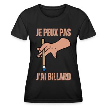 J'Peux Pas J'ai Billard Boules Snooker 8 Ball Pool - T-shirt sport Femme - noir - Devant - AI Model Female 172 light (172cm)