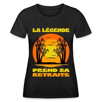 La Légende Prend Sa Retraite Pot De Départ Cadeau - T-shirt sport Femme - noir - Devant - AI Model Female 172 light (172cm)