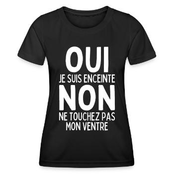Je Suis Enceinte Annonce Grossesse Future Maman - T-shirt sport Femme - noir - Devant - AI Model Female 172 light (172cm)