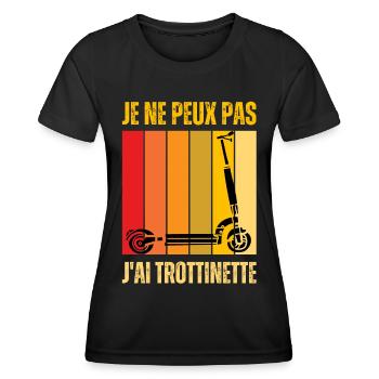Je Peux Pas J'ai Trottinette Électrique Trot Elec - T-shirt sport Femme - noir - Devant - AI Model Female 172 light (172cm)