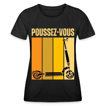 Trot Électrique Freestyle Trottinette Électronique - T-shirt sport Femme - noir - Devant - AI Model Female 172 light (172cm)