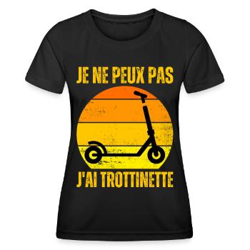 Je Peux Pas J'ai Trottinette Électrique Trot Elec - T-shirt sport Femme - noir - Devant - AI Model Female 172 light (172cm)