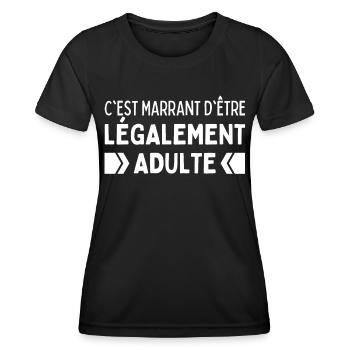 C'est Marant D'être Légalement Adulte Age Légal - T-shirt sport Femme - noir - Devant - AI Model Female 172 light (172cm)