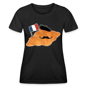 Croissant - Lustiges französisches Essen - Frauen Funktions-T-Shirt - Schwarz - Vorne - AI Model Female 172 light (172cm)