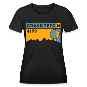 Grand Teton Finisher Wyoming Mountain randonnée souvenir - T-shirt sport Femme - noir - Devant - AI Model Female 172 light (172cm)