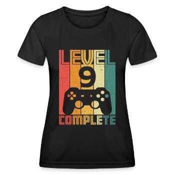 9. Geburtstag Gamer Level 9 Complete 9 Jahre - Frauen Funktions-T-Shirt - Schwarz - Vorne - AI Model Female 172 light (172cm)