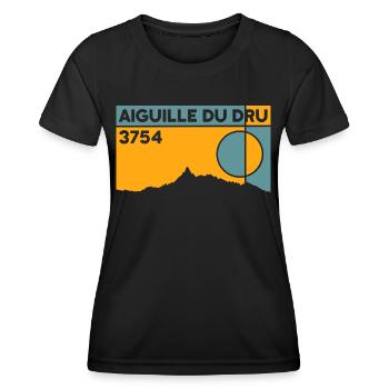 Aiguille Du Dru - T-shirt sport Femme - noir - Devant - AI Model Female 172 light (172cm)