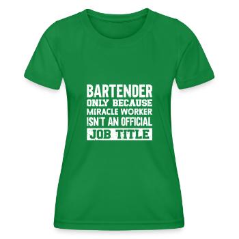 Barman Gift Mixologist Saying Bar - T-shirt sport Femme - vert - Devant - AI Model Female 172 dark (172cm)