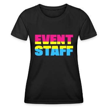 Event Staff Shirt Party Crew Uniform Pride Lgbt - T-shirt sport Femme - noir - Devant - AI Model Female 172 light (172cm)