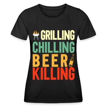 Bbq Grill Meat Lovers Grill Party Food Bbq - Women's Functional T-Shirt - black - Front - AI Model Female 172 light (172cm)