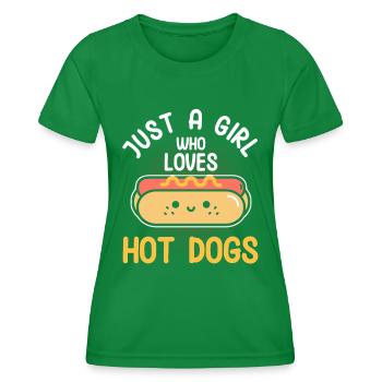 Hotdog Food Lover Hotdogs Contest Hotdog-verkäufer - Frauen Funktions-T-Shirt - Kelly Green - Vorne - AI Model Female 172 dark (172cm)