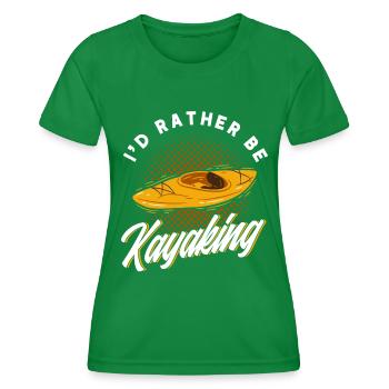 Kajak Kajakfahrer Kanu Outdoor Wasserkajak - Frauen Funktions-T-Shirt - Kelly Green - Vorne - AI Model Female 172 dark (172cm)