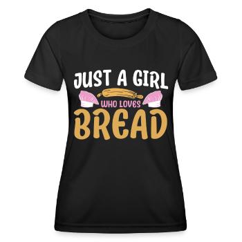 Bread Baking Gift Bakery Quote Baker - Women's Functional T-Shirt - black - Front - AI Model Female 172 light (172cm)