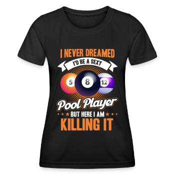Billard Geschenkidee Billardspieler Pool Snooker - Frauen Funktions-T-Shirt - Schwarz - Vorne - AI Model Female 172 light (172cm)
