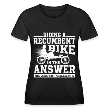 Liegerad Liegeradfahrer Radfahrer - Frauen Funktions-T-Shirt - Schwarz - Vorne - AI Model Female 172 light (172cm)