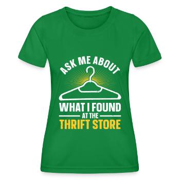 Secondhand Laden Hofverkauf Geschenk Thrifting - Frauen Funktions-T-Shirt - Kelly Green - Vorne - AI Model Female 172 dark (172cm)