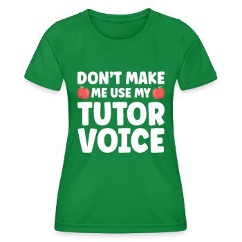 Tuteur Cadeau Tuteur - T-shirt sport Femme - vert - Devant - AI Model Female 172 dark (172cm)