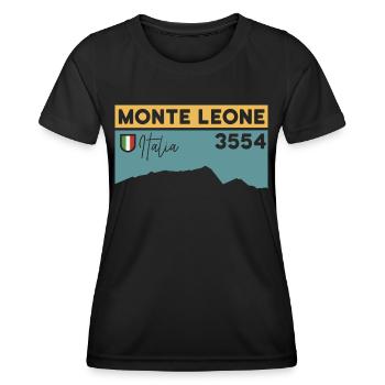 Monte Leone altitude alpine tour ascent Dolomites - Women's Functional T-Shirt - black - Front - AI Model Female 172 light (172cm)