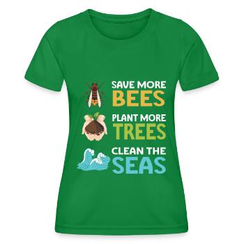 Earth Day Climate Change Environmentalists - Women's Functional T-Shirt - kelly green - Front - AI Model Female 172 dark (172cm)