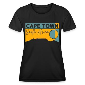 Randonnée sur la montagne de la Table Montagne de la Table Le Cap Souvenir - T-shirt sport Femme - noir - Devant - AI Model Female 172 light (172cm)