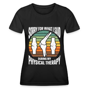 Physiotherapeut Physio Physiotherapie - Frauen Funktions-T-Shirt - Schwarz - Vorne - AI Model Female 172 light (172cm)