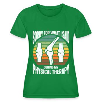 Physiotherapeut Physio Physiotherapie - Frauen Funktions-T-Shirt - Kelly Green - Vorne - AI Model Female 172 dark (172cm)