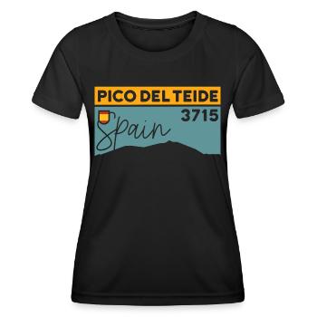 Pico Del Teide Besteigen Wanderung Höhe Teneriffa - Frauen Funktions-T-Shirt - Schwarz - Vorne - AI Model Female 172 light (172cm)