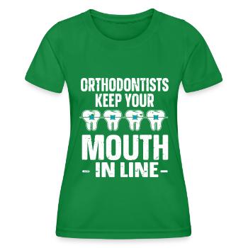 Kieferorthopäde Orthodontic Dental - Frauen Funktions-T-Shirt - Kelly Green - Vorne - AI Model Female 172 dark (172cm)