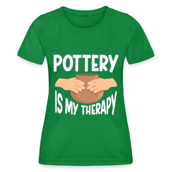 Keramikkünstler Ton Töpfern - Frauen Funktions-T-Shirt - Kelly Green - Vorne - AI Model Female 172 dark (172cm)