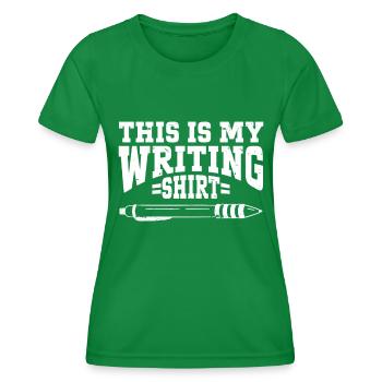 Author Writing - Women's Functional T-Shirt - kelly green - Front - AI Model Female 172 dark (172cm)