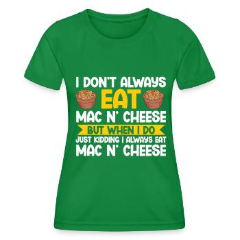 Mac And Cheese Makkaroni - Frauen Funktions-T-Shirt - Kelly Green - Vorne - AI Model Female 172 dark (172cm)