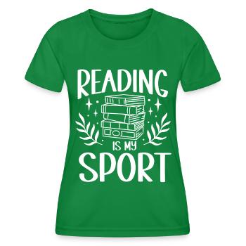 Reading Bookworm - Women's Functional T-Shirt - kelly green - Front - AI Model Female 172 dark (172cm)
