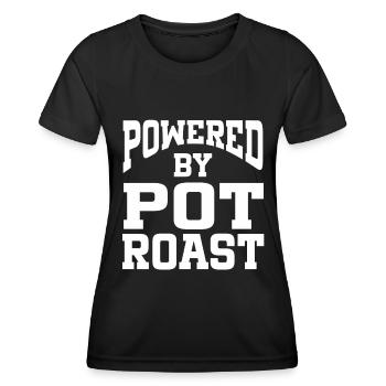 Propulsé par le rôti braisé - T-shirt sport Femme - noir - Devant - AI Model Female 172 light (172cm)