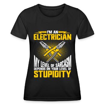 Électricien - T-shirt sport Femme - noir - Devant - AI Model Female 172 light (172cm)