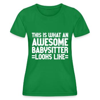 Babysitter Babysitting - Women's Functional T-Shirt - kelly green - Front - AI Model Female 172 dark (172cm)
