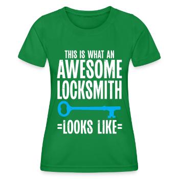 Serrurier Crochetage Crocheteur - T-shirt sport Femme - vert - Devant - AI Model Female 172 dark (172cm)