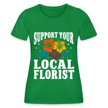 Florist Floral Flower Floristry - Women's Functional T-Shirt - kelly green - Front - AI Model Female 172 dark (172cm)