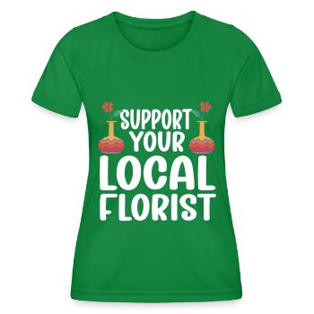 Florist Floral Flower Floristry - Women's Functional T-Shirt - kelly green - Front - AI Model Female 172 dark (172cm)